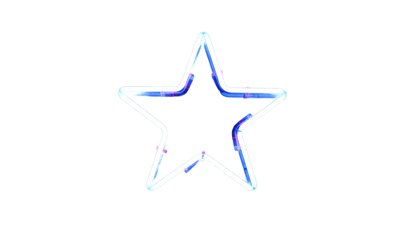 neon light star png PNG transparent background