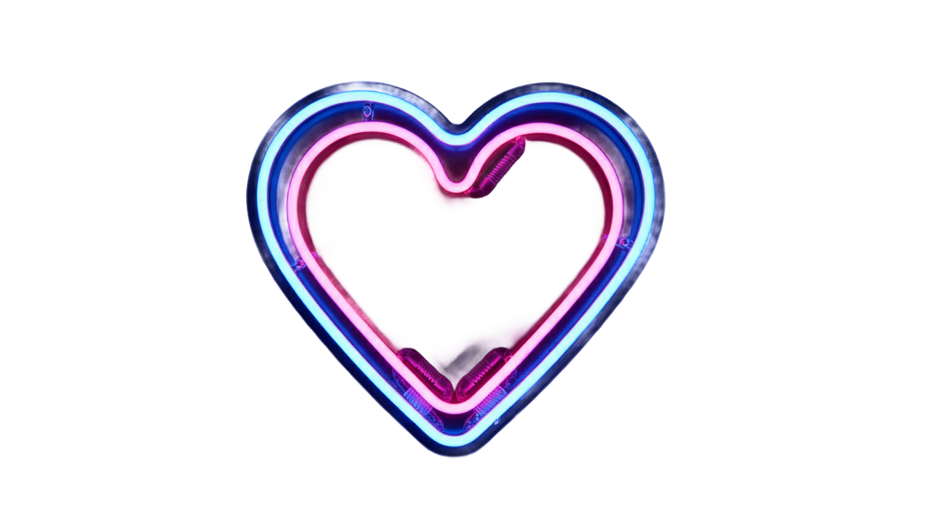 neon heart light png PNG transparent background