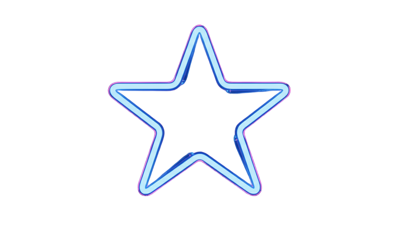 neon light star png PNG transparent background