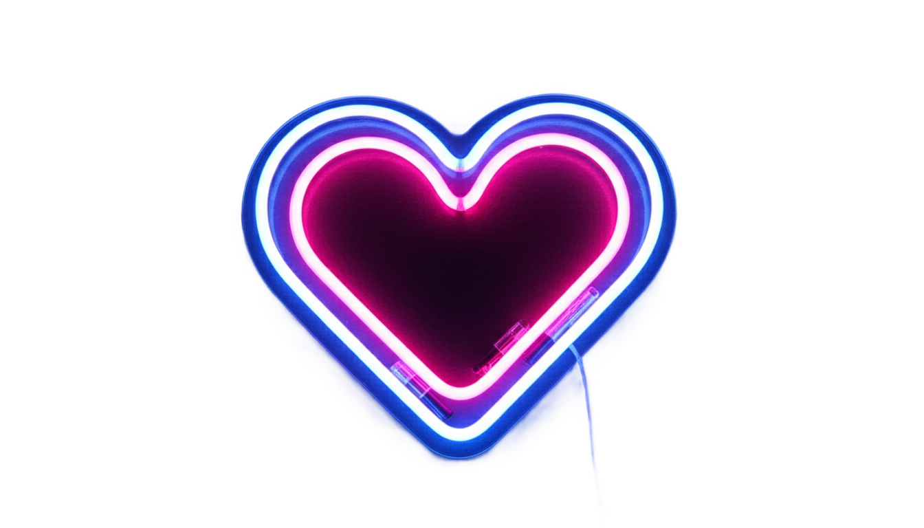 neon heart light png PNG transparent background