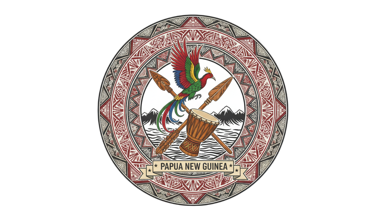 who designed the national emblem of png PNG transparent background