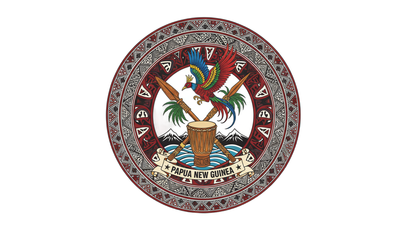 who designed the national emblem of png PNG transparent background