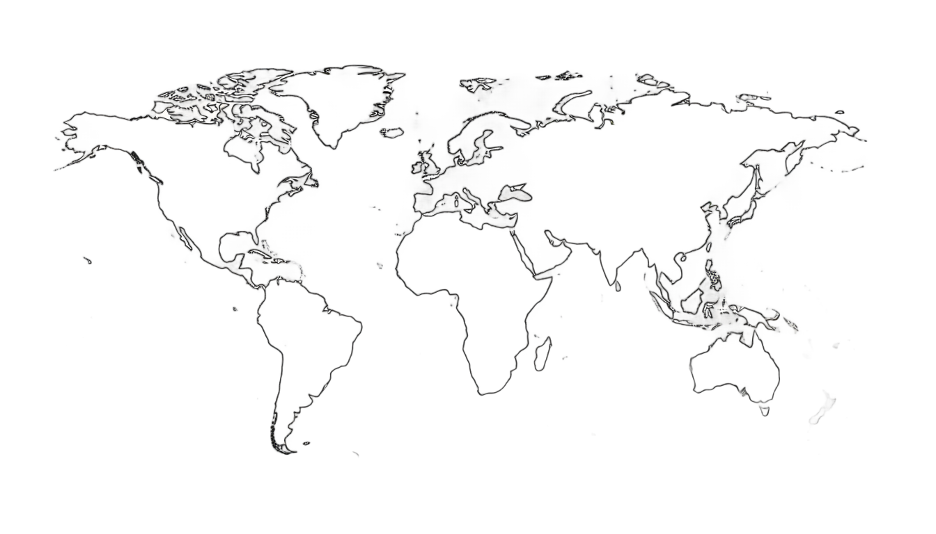 world map line png PNG transparent background