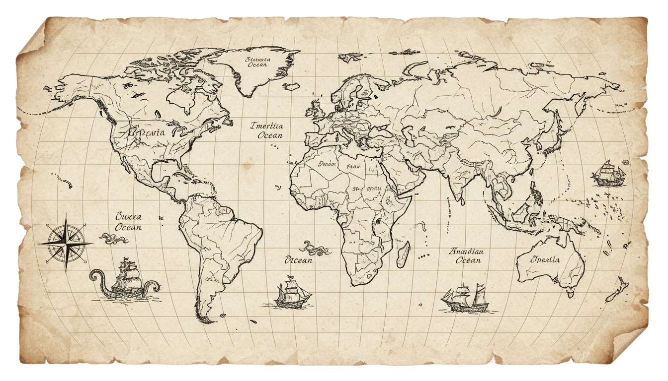 world map drawing png PNG transparent background