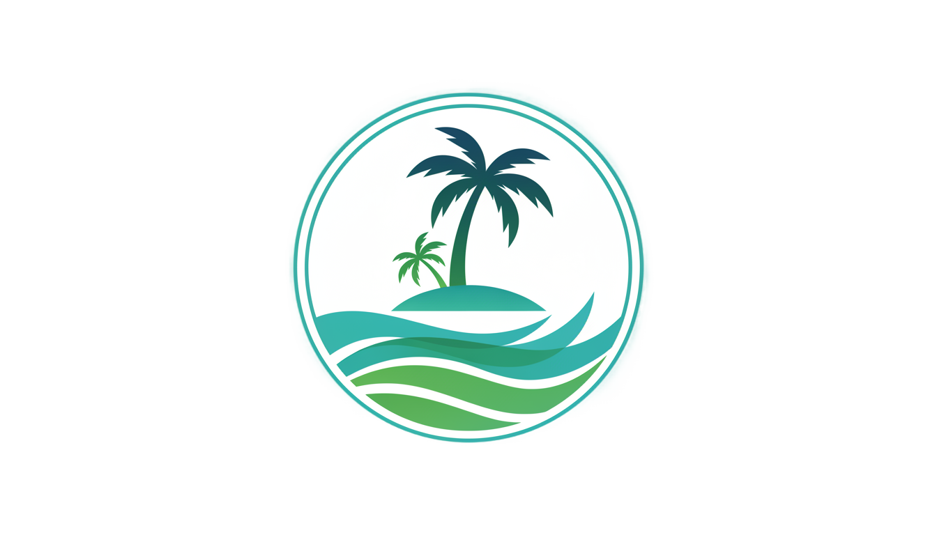 tropical island logo png PNG transparent background