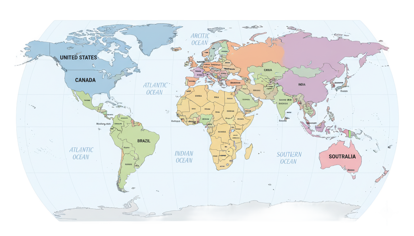 world map with country names png PNG transparent background