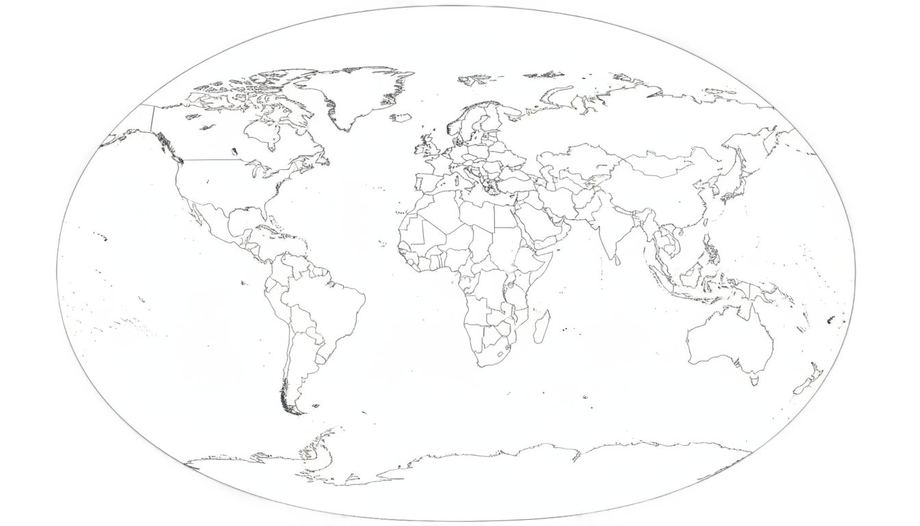 world map outline with countries png PNG transparent background