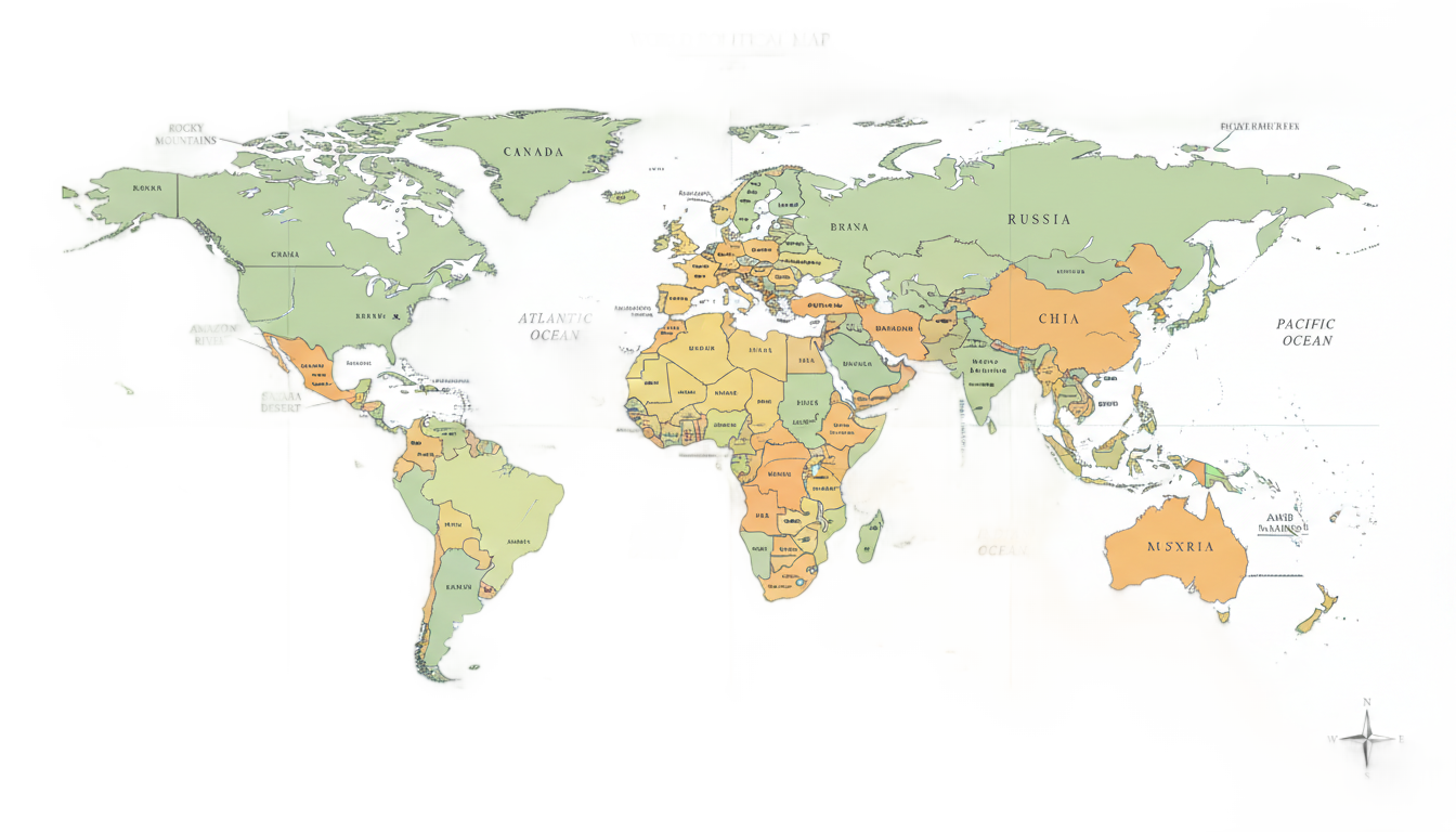 world map with country names png PNG transparent background