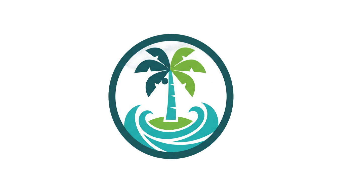 tropical island logo png PNG transparent background