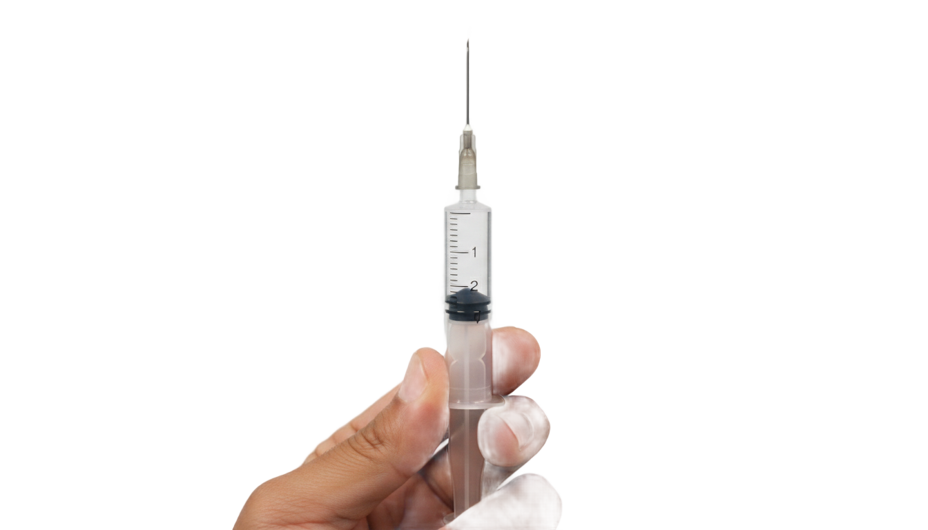 hand holding syringe png PNG transparent background