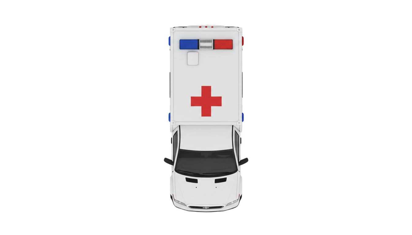 ambulance top view png PNG transparent background