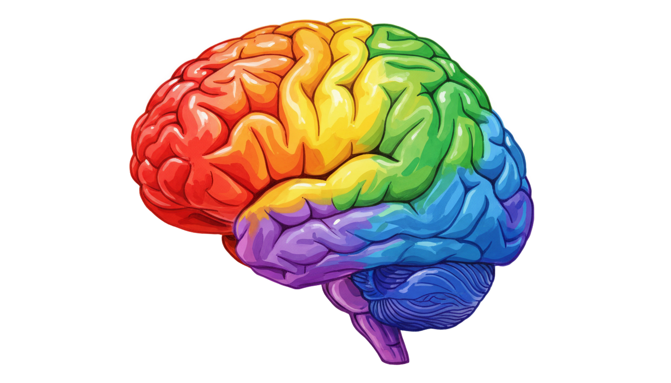 colorful brain png PNG transparent background