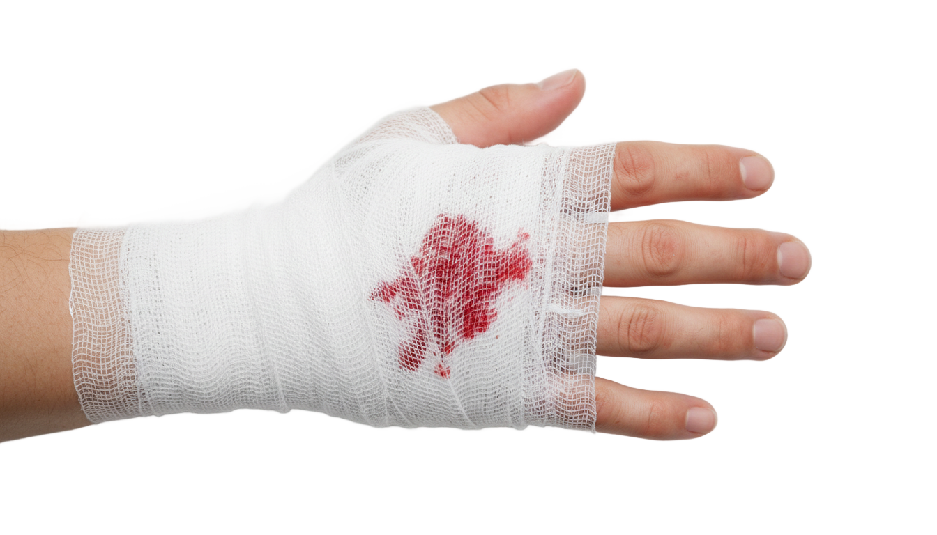 hand blood bandage png PNG transparent background