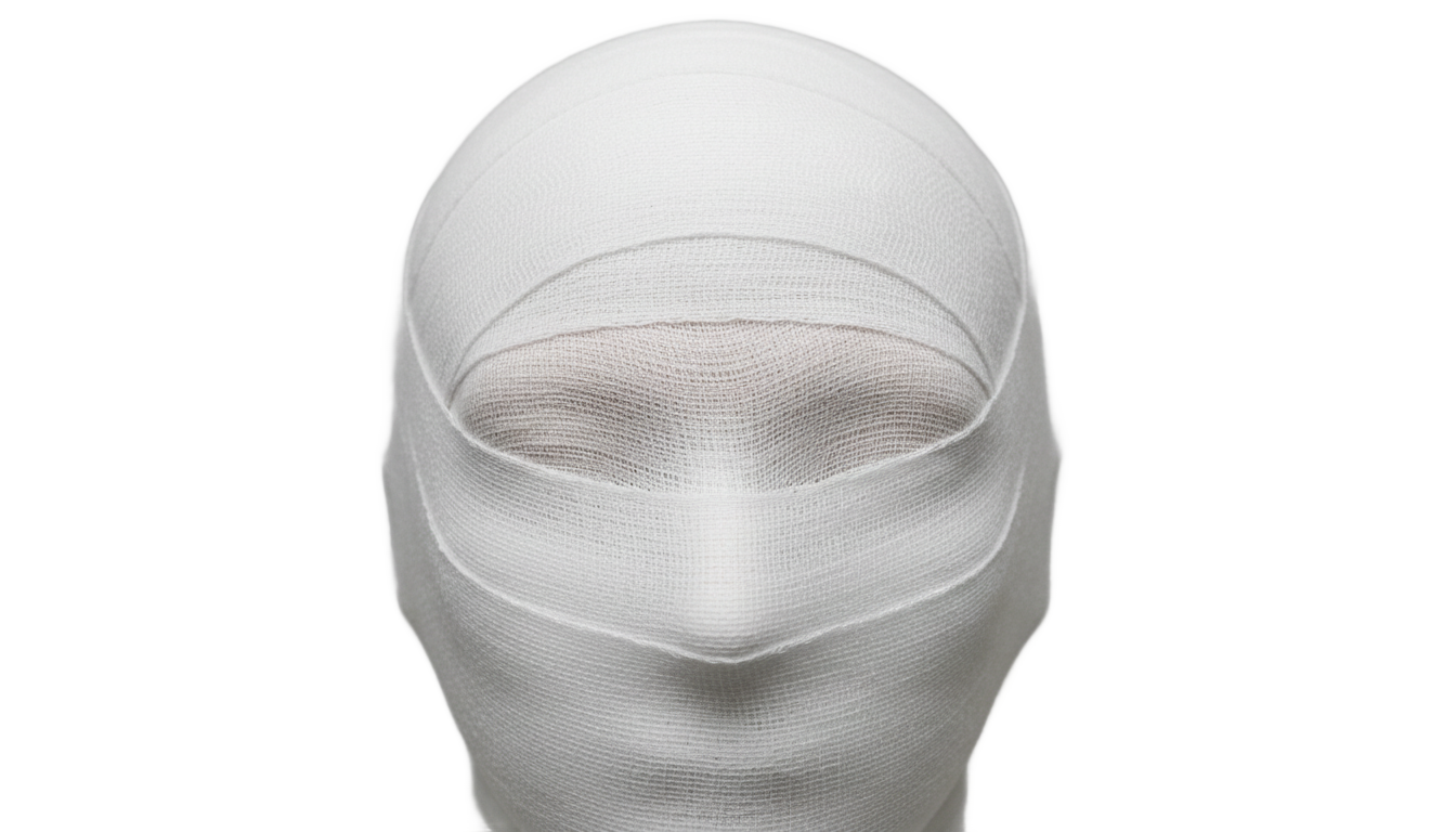 bandage wrapped head bandage png PNG transparent background