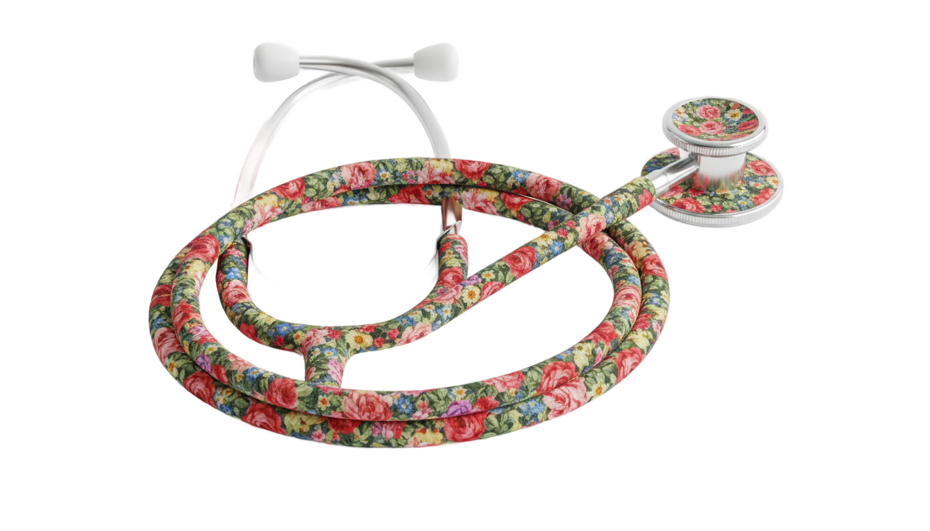 floral stethoscope png PNG transparent background