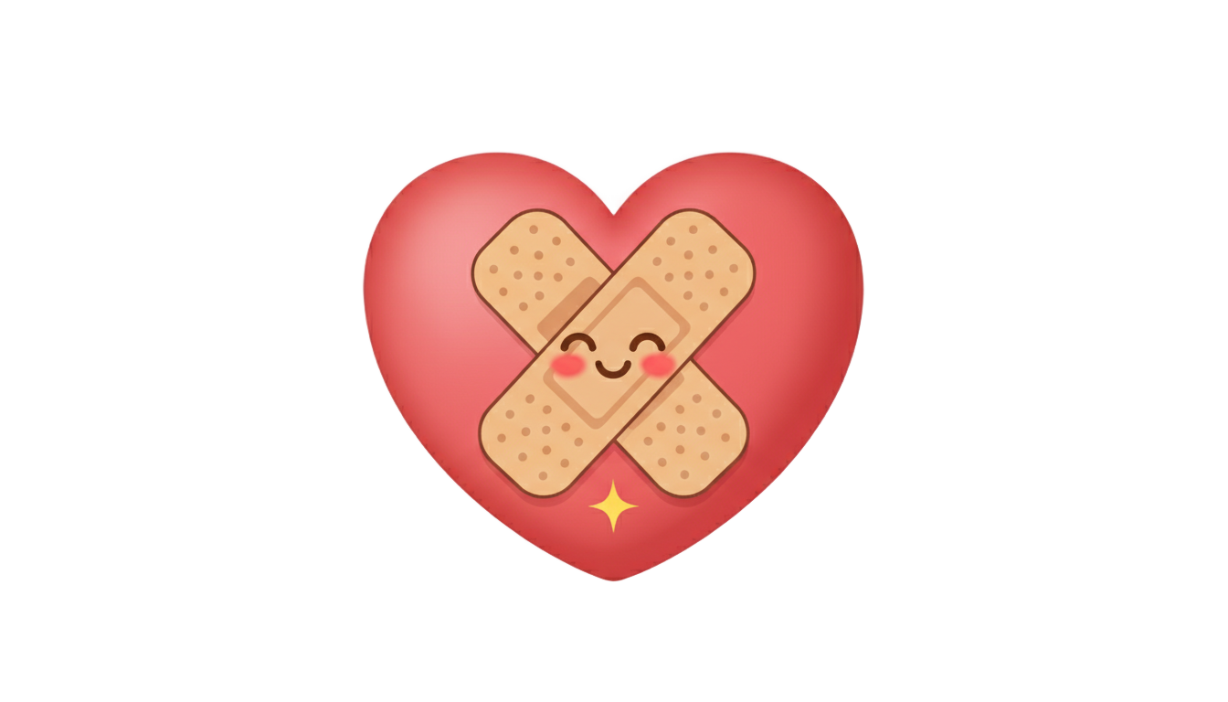 bandage heart emoji png PNG transparent background