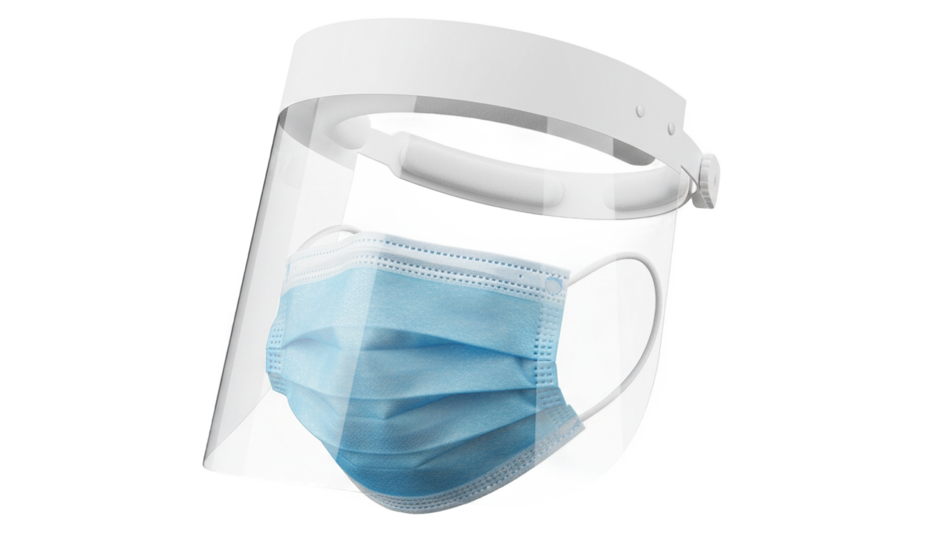face mask and face shield png PNG transparent background