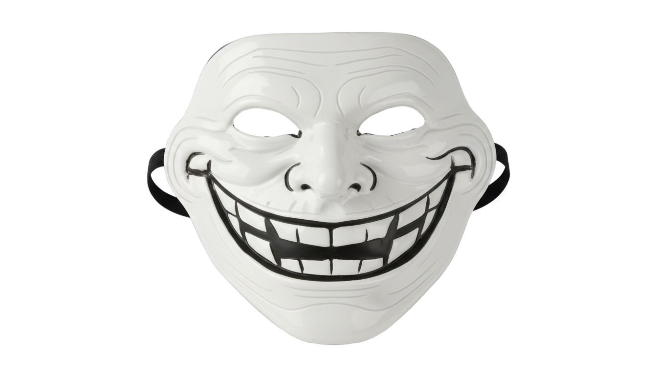 troll face mask png PNG transparent background