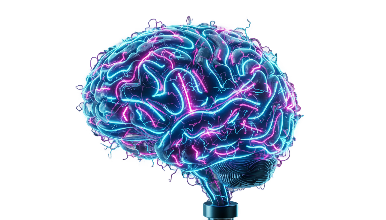 neon brain png PNG transparent background