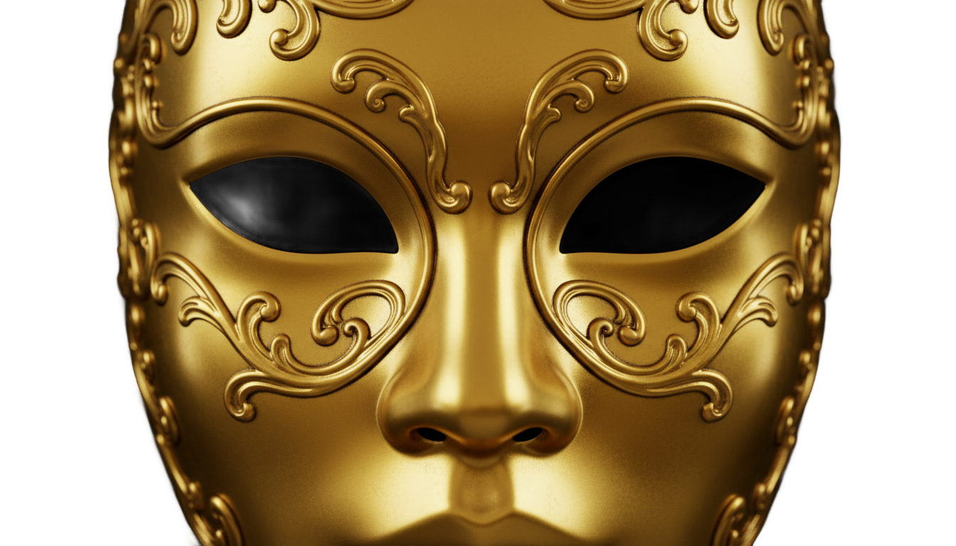 gold face mask png PNG transparent background