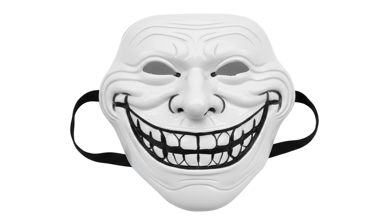 troll face mask png PNG transparent background