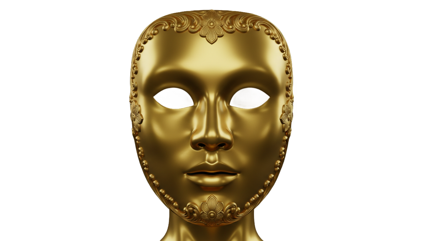 gold face mask png PNG transparent background
