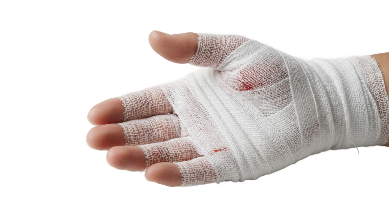 hand blood bandage png PNG transparent background