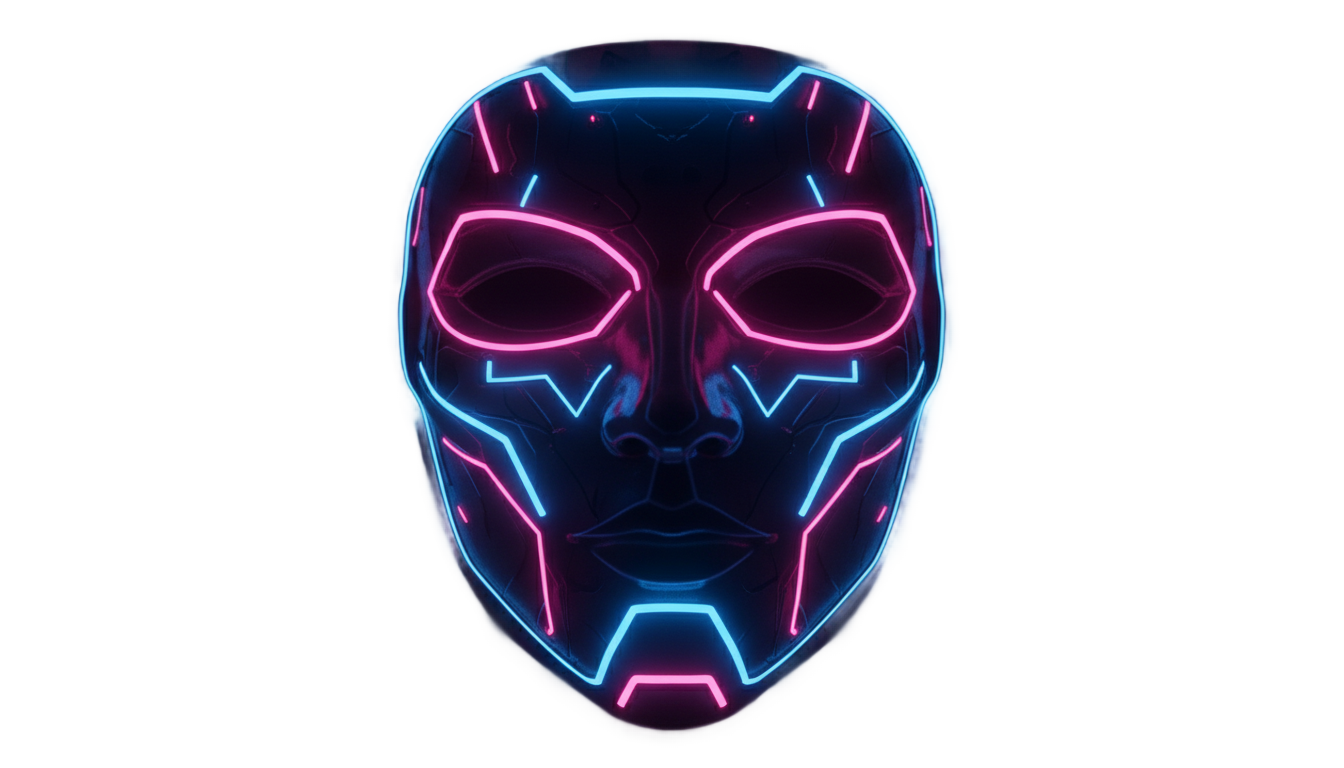 neon face mask png PNG transparent background