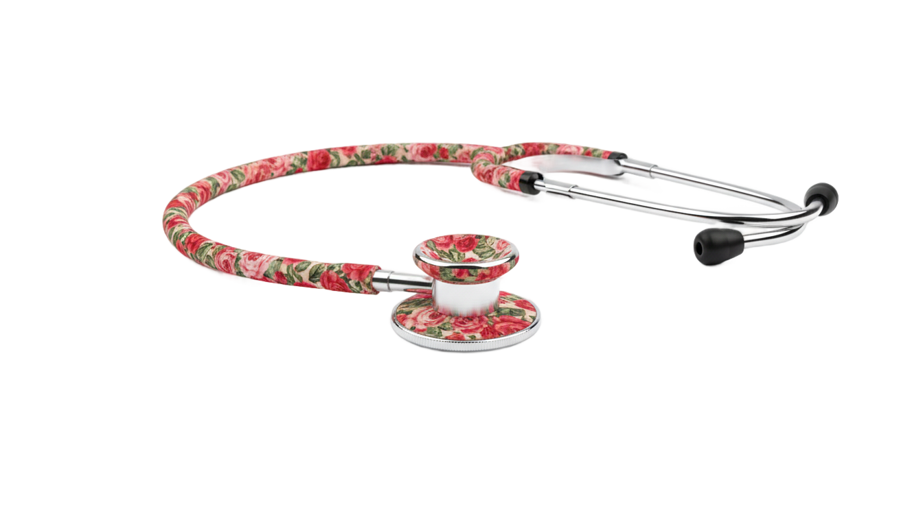 floral stethoscope png PNG transparent background