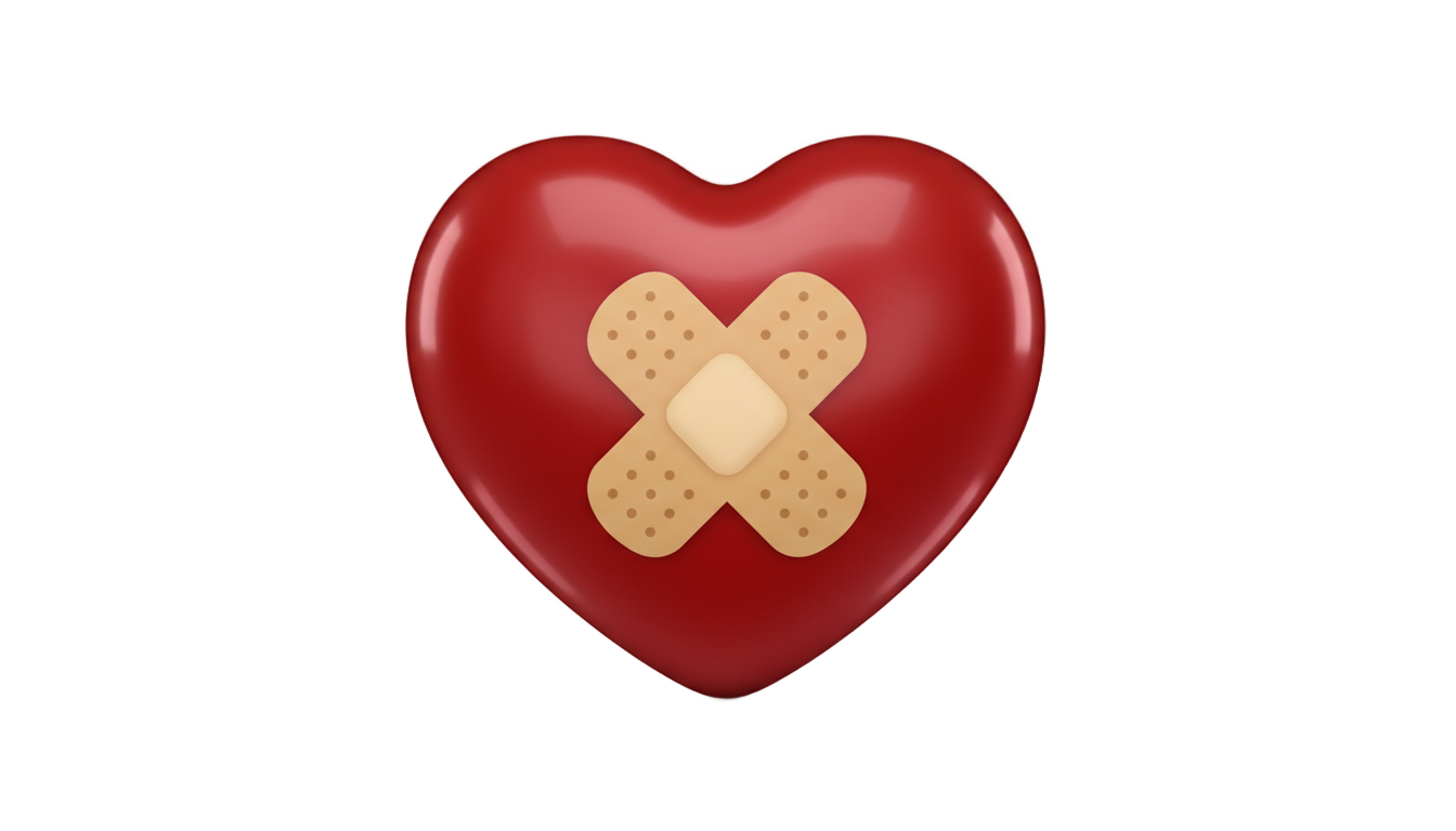 heart with bandage emoji iphone png PNG transparent background
