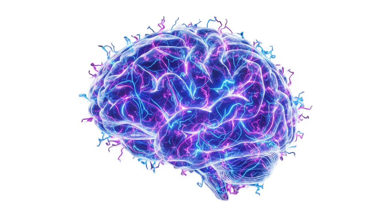 glowing brain png PNG transparent background