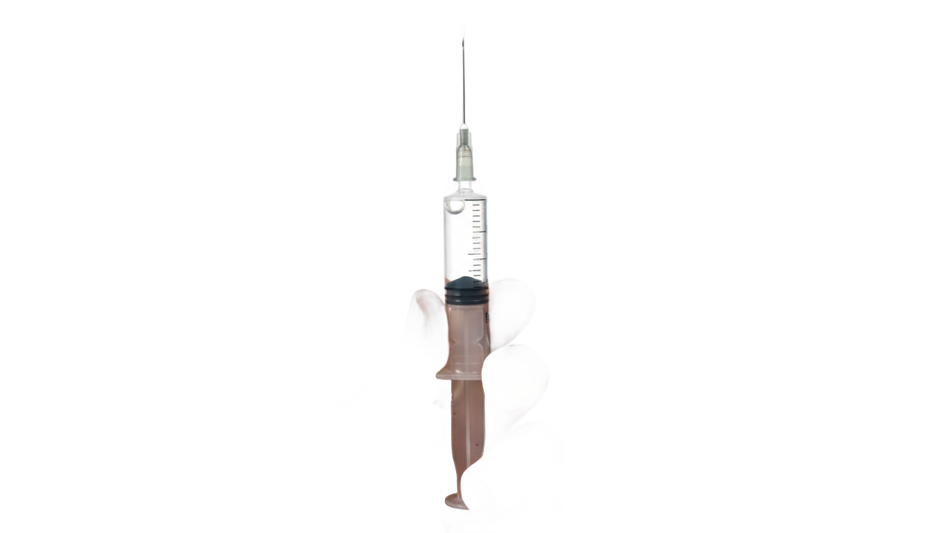 hand holding syringe png PNG transparent background
