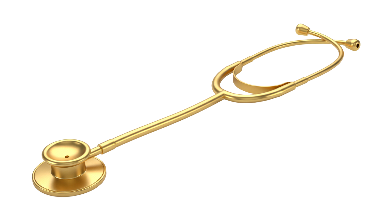 gold stethoscope png PNG transparent background