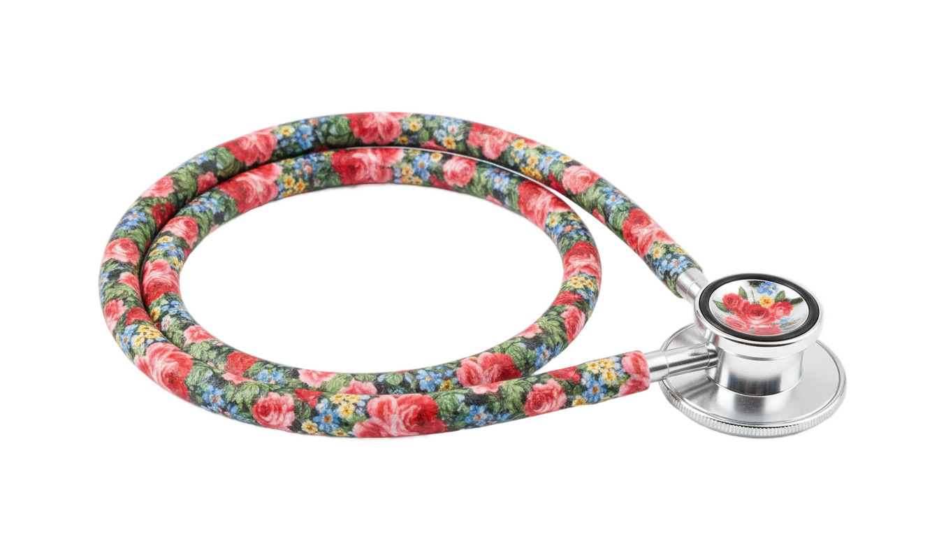 floral stethoscope png PNG transparent background