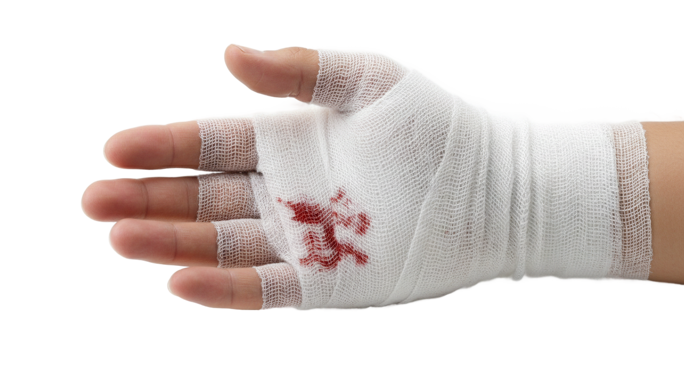 hand blood bandage png PNG transparent background