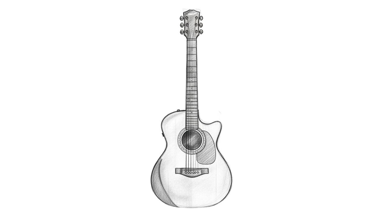 guitar drawing png PNG transparent background