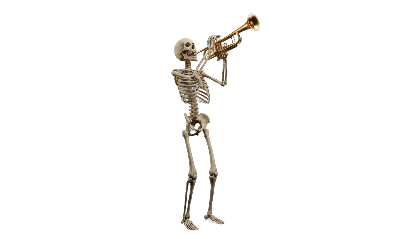 skeleton trumpet png PNG transparent background