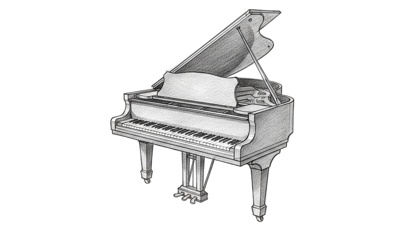 piano drawing png PNG transparent background