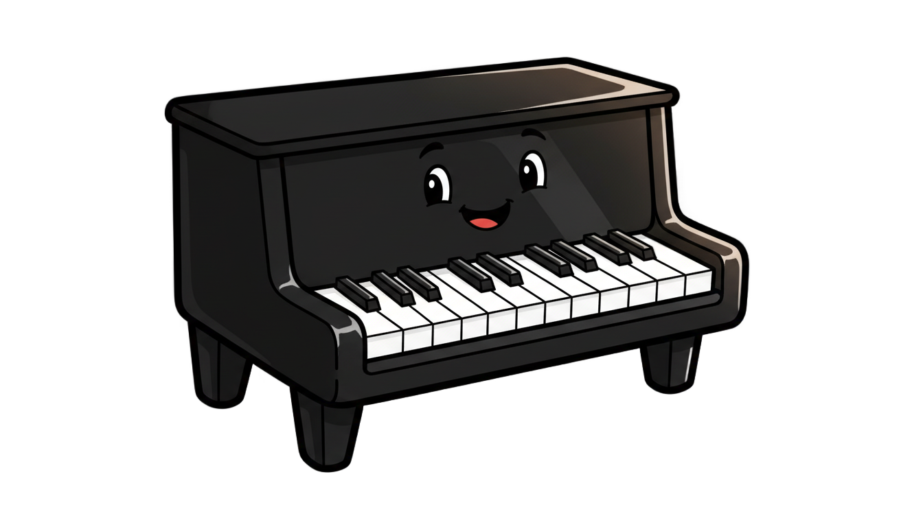 piano cartoon png PNG transparent background