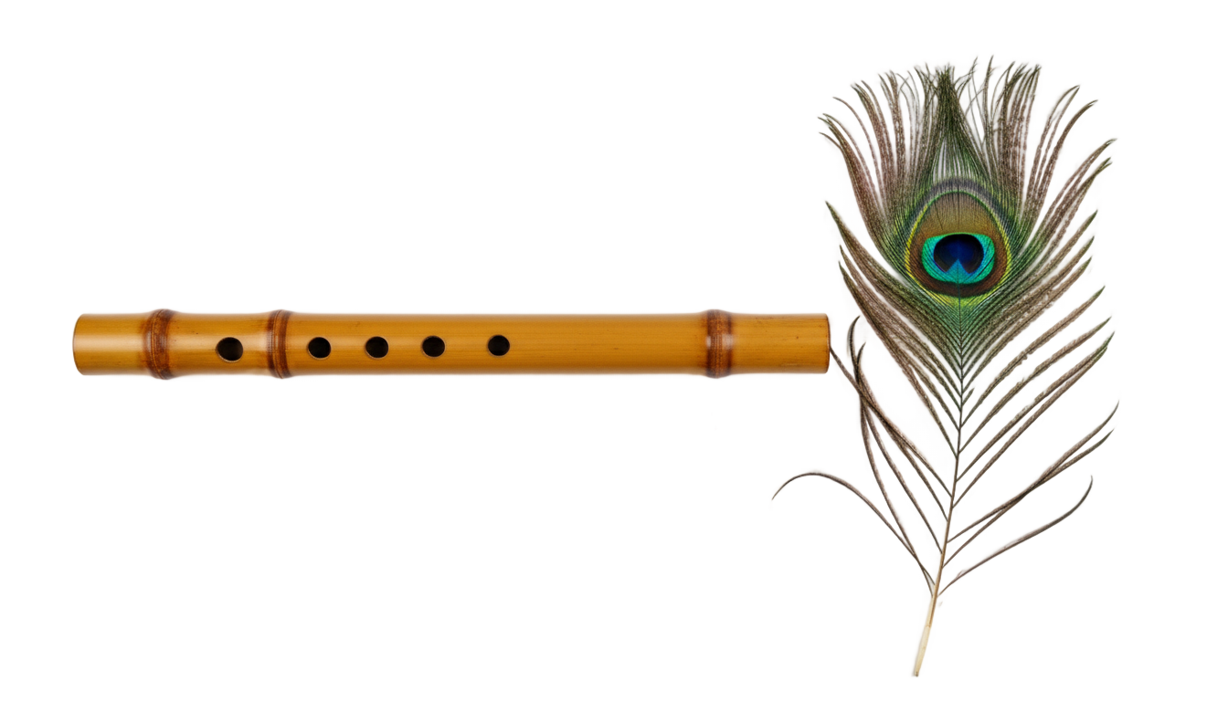 flute and peacock feather png PNG transparent background
