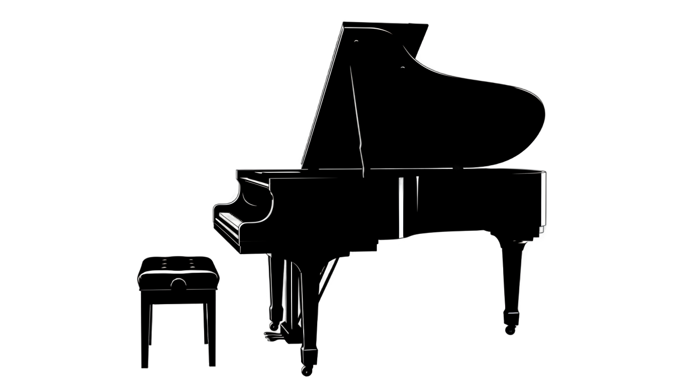 piano silhouette png PNG transparent background