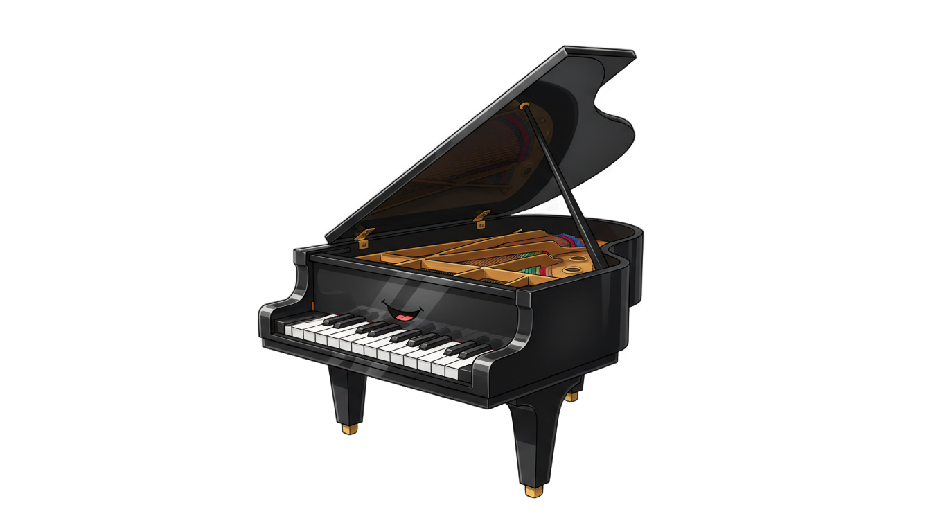 piano animado png PNG transparent background