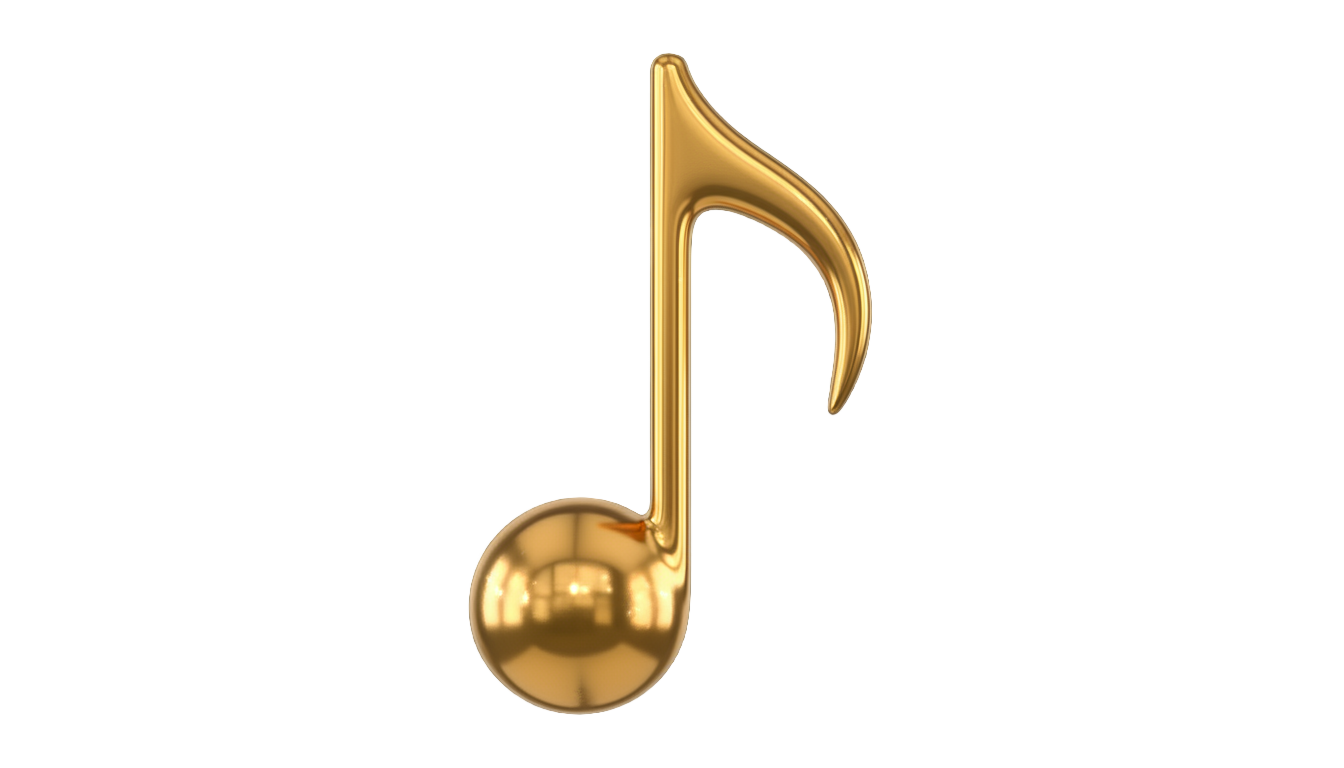 gold music note png PNG transparent background