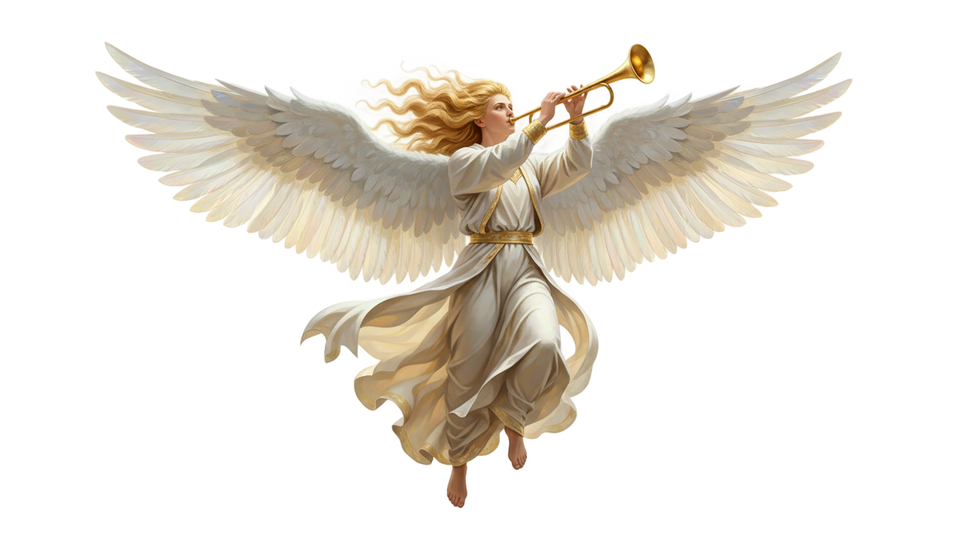 angel with trumpet png PNG transparent background