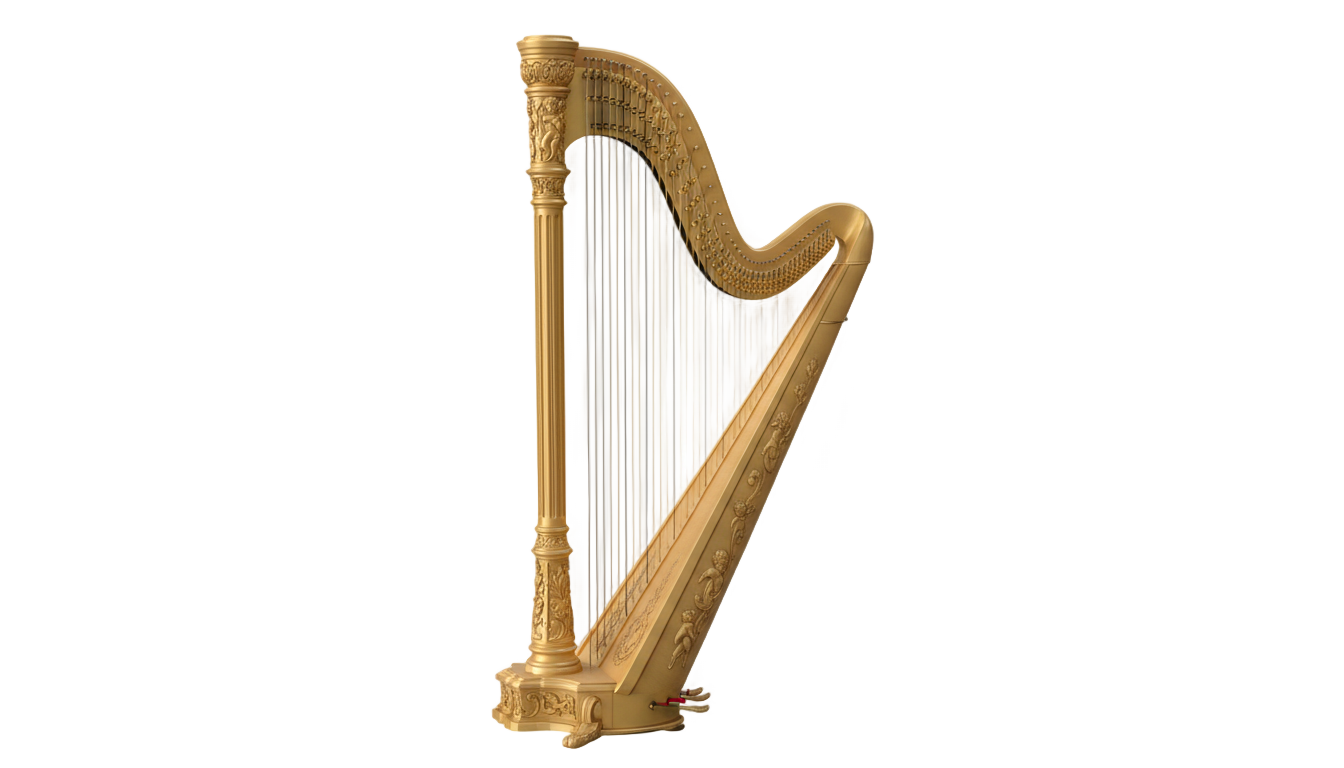golden harp png PNG transparent background