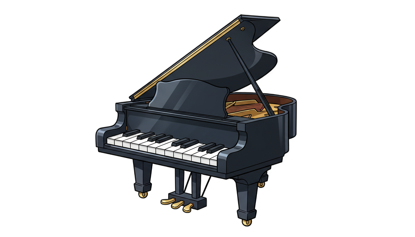 piano animado png PNG transparent background