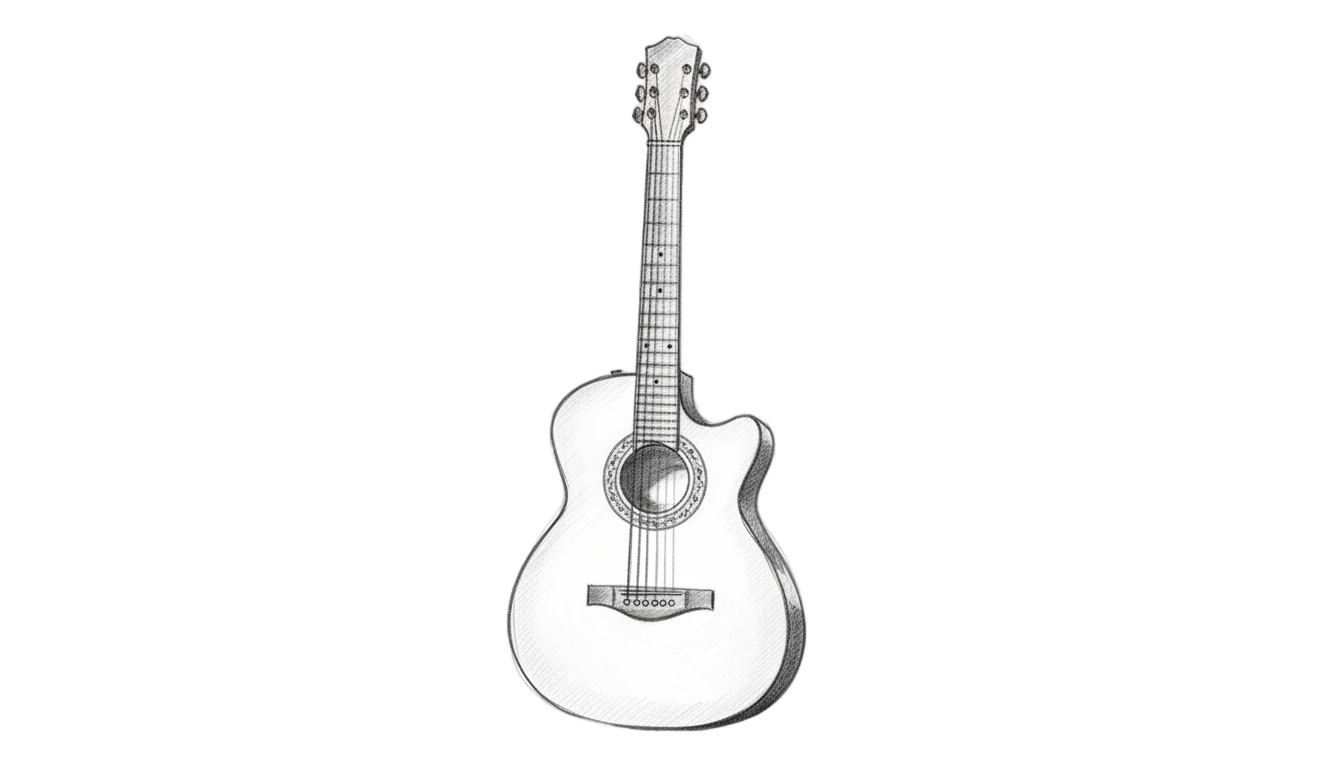 guitar sketch png PNG transparent background
