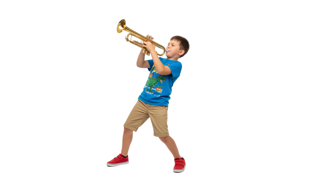 trumpet boy png PNG transparent background