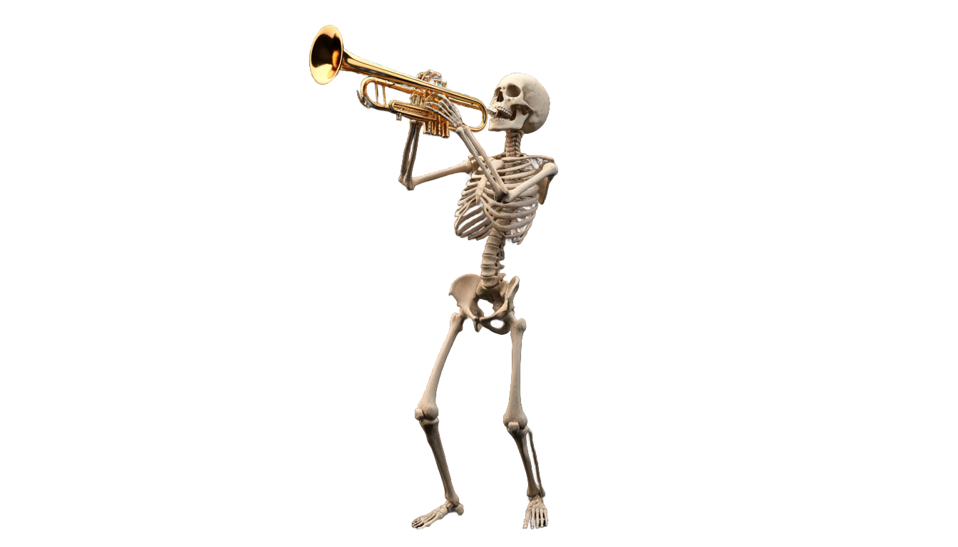 skeleton trumpet png PNG transparent background