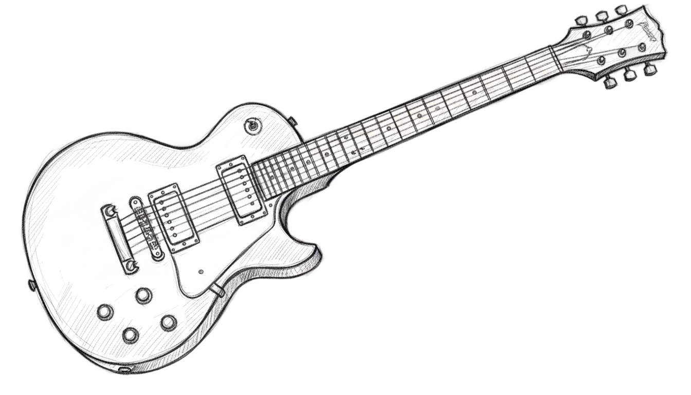 electric guitar drawing png PNG transparent background